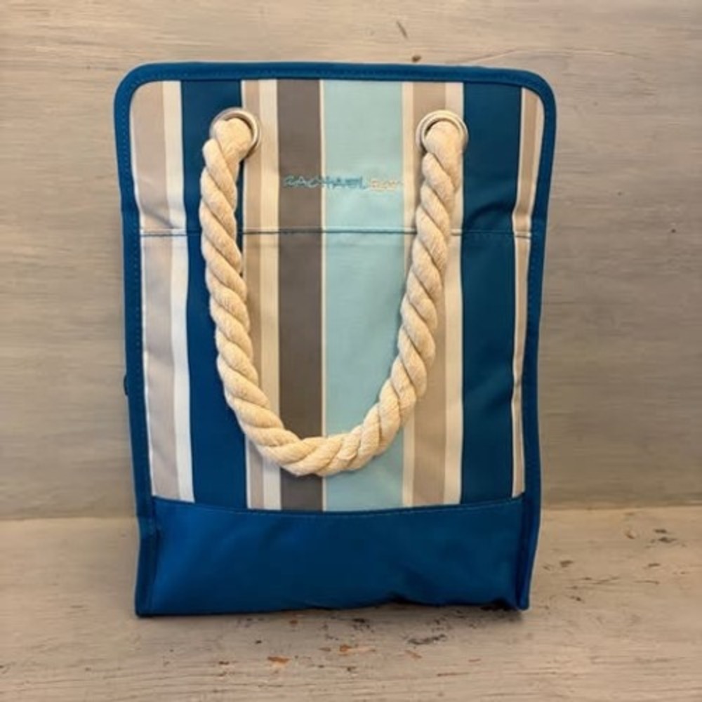 Rachel Ray Multicolor Canvas Striped Insulated Cooler Lunch Bag Good Condition